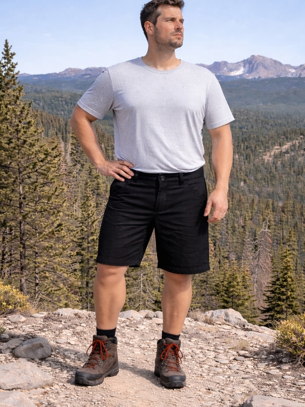 Men's Wrangler Black Performance Relaxed Fit Shorts Sz 44.  NWT